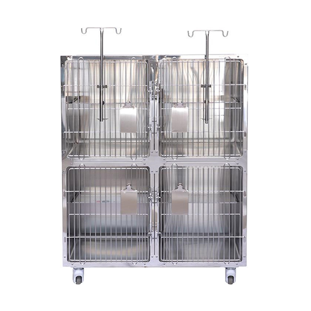 Cage de thérapie vétérinaire de luxe en acier inoxydable PLVC-007