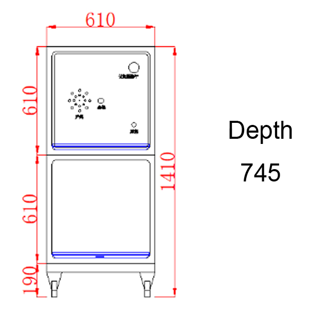 Cage à oxygène de thérapie pour animaux de compagnie en acier inoxydable PLVC-002