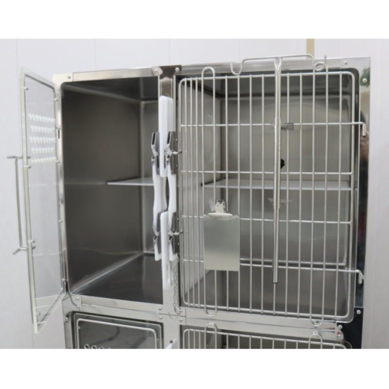 Cages vétérinaires pour animaux de compagnie en acier inoxydable de haute qualité PLVC-006